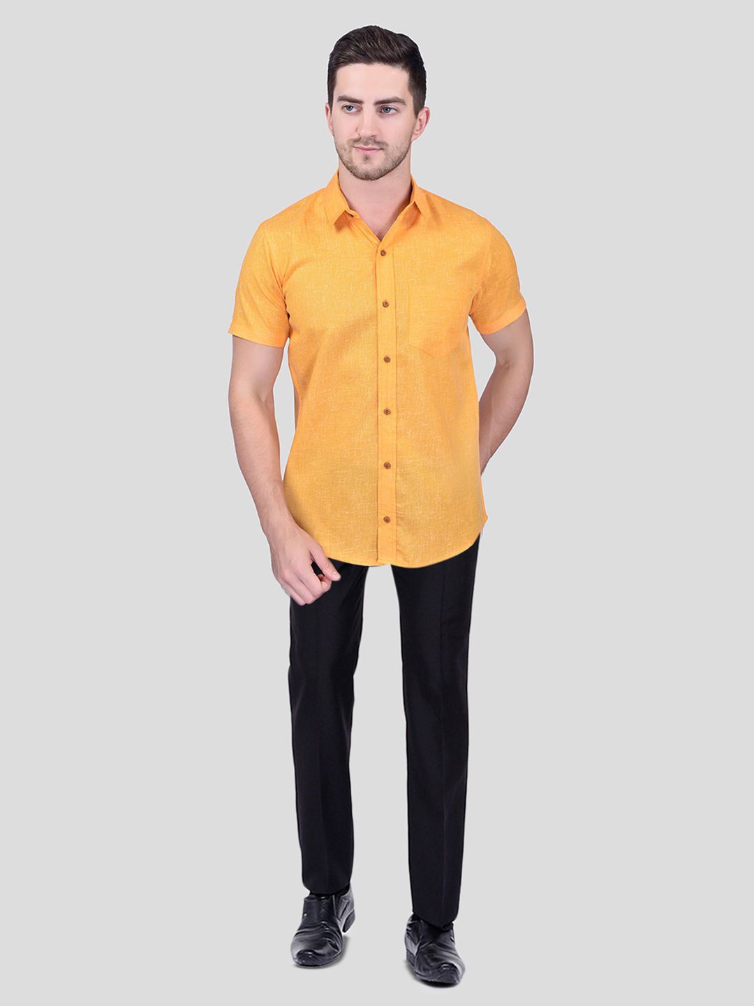 

Moda Rapido Men Classic Opaque Casual Shirt, Yellow