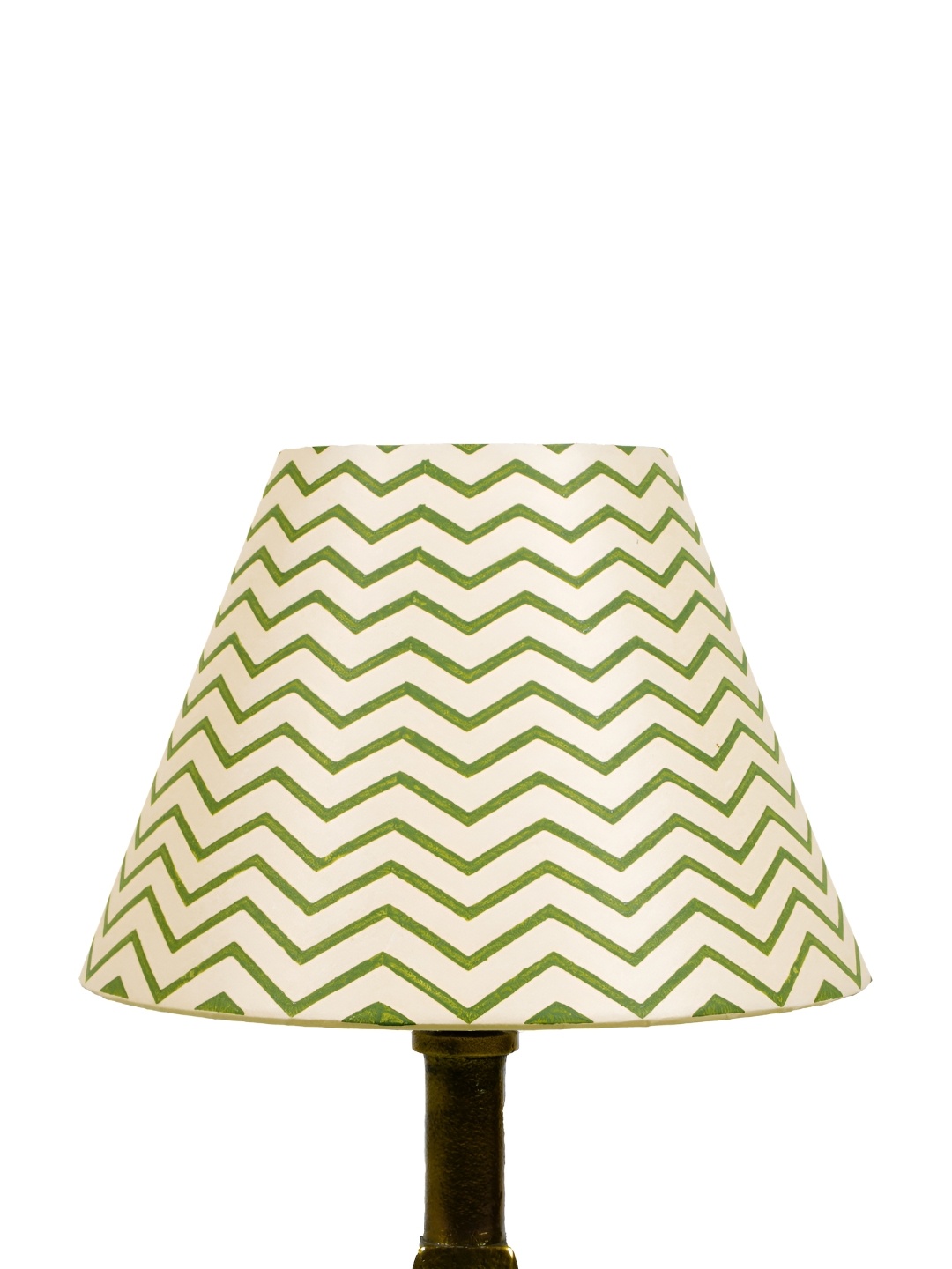 

Lampenschirm India Green & Cream Printed Cotton Contemporary Frustum Shaped Lampshade