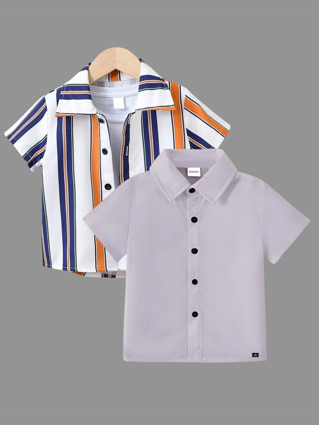 

BAESD Boys Classic Opaque Formal Shirt, Grey