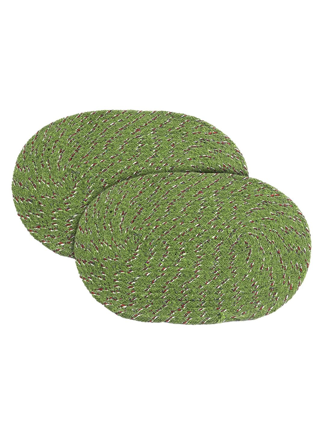 

Kuber Industries 2-Pcs Green Oval DoorMat