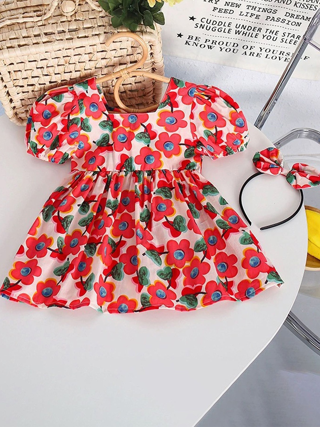 

LULU & SKY Floral Print Fit & Flare Dress, Red
