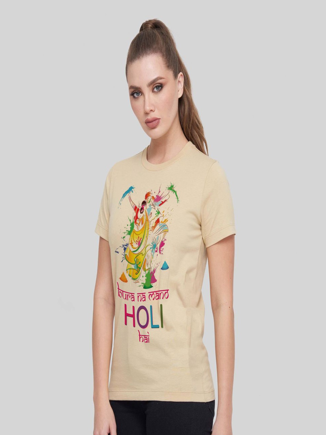 

Shiv traders collection Women Printed T-shirt, Yellow