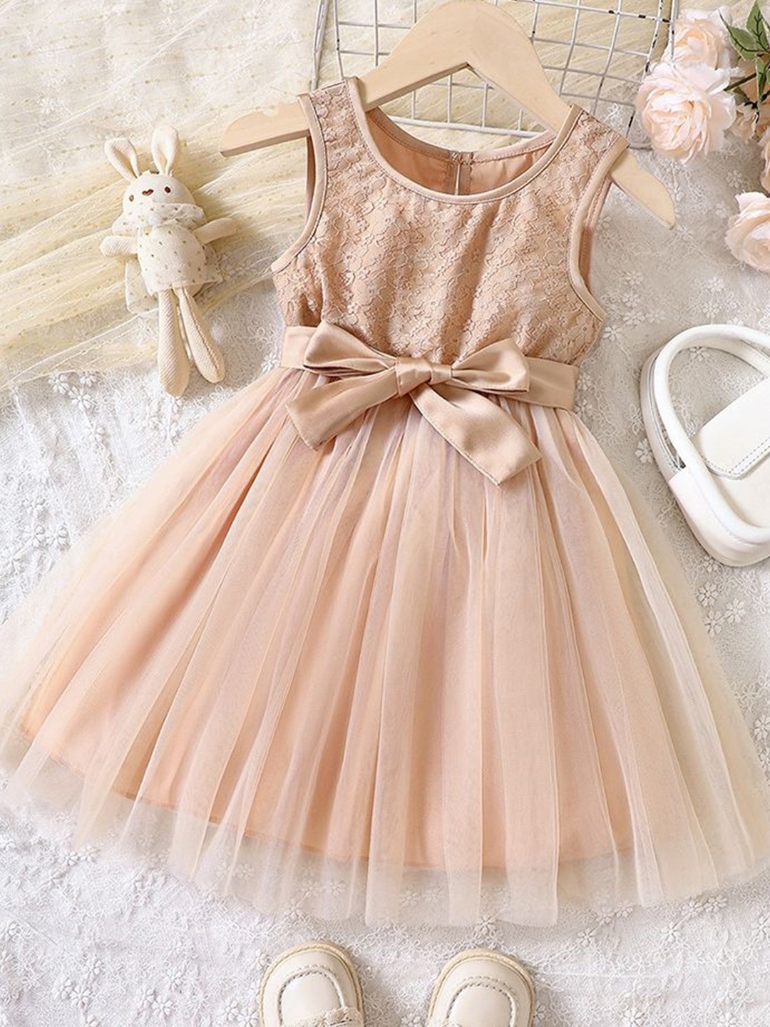 

LULU & SKY Fit & Flare Dress, Beige