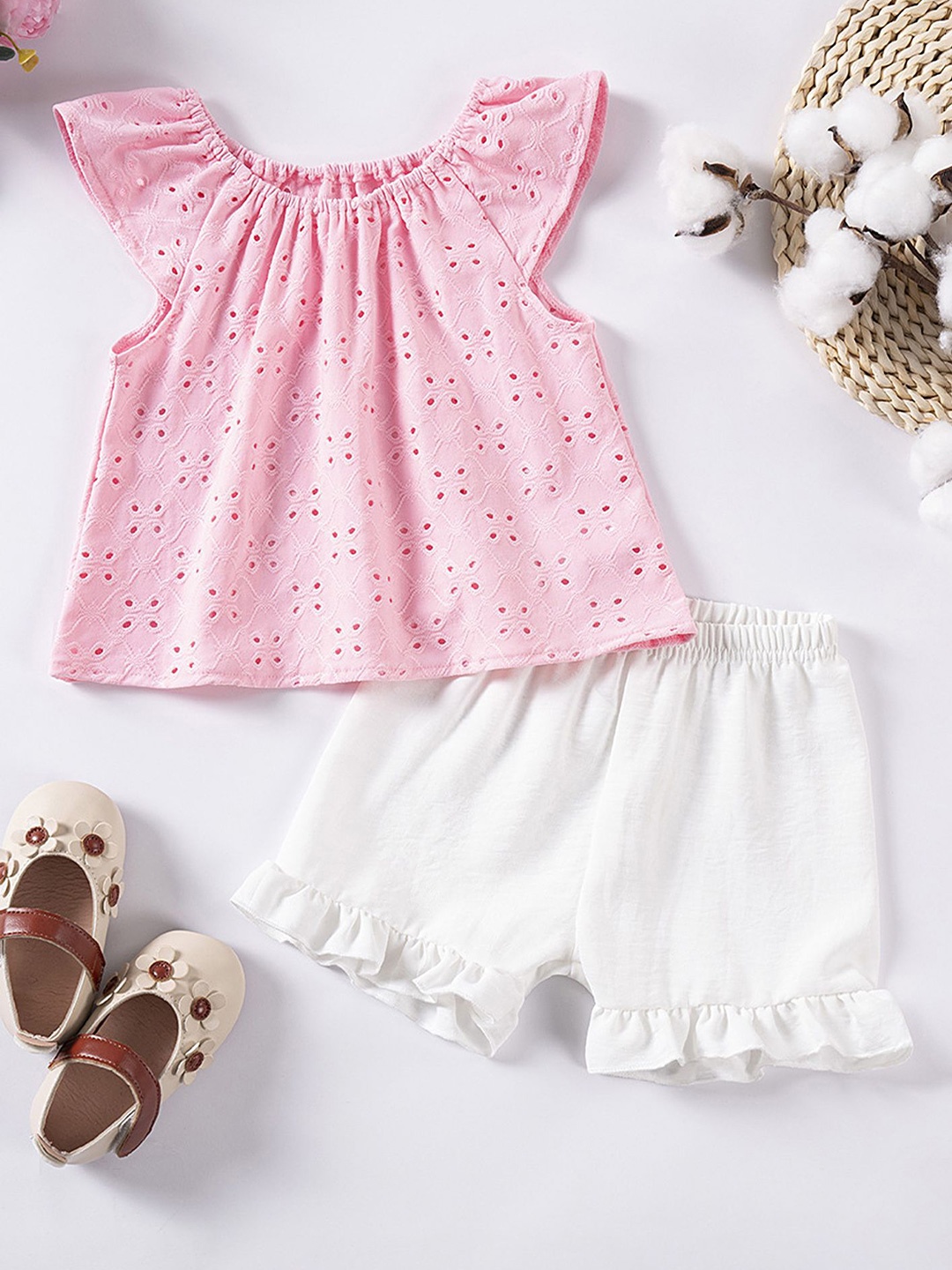 

LULU & SKY Girls Top with Shorts, Pink