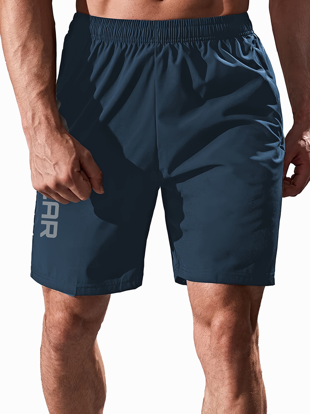 

3Colors Men Low-Rise Running Sports Shorts, Turquoise blue