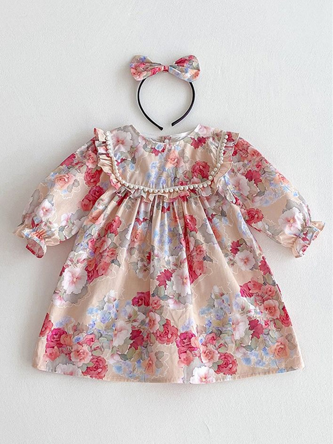 

LULU & SKY Floral Print Peplum Dress, Pink