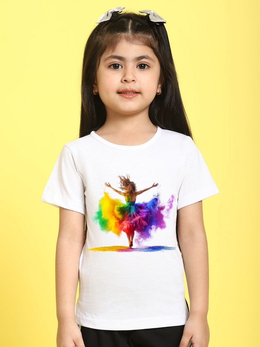 

MINI & MING Girls Cut Outs T-shirt, White
