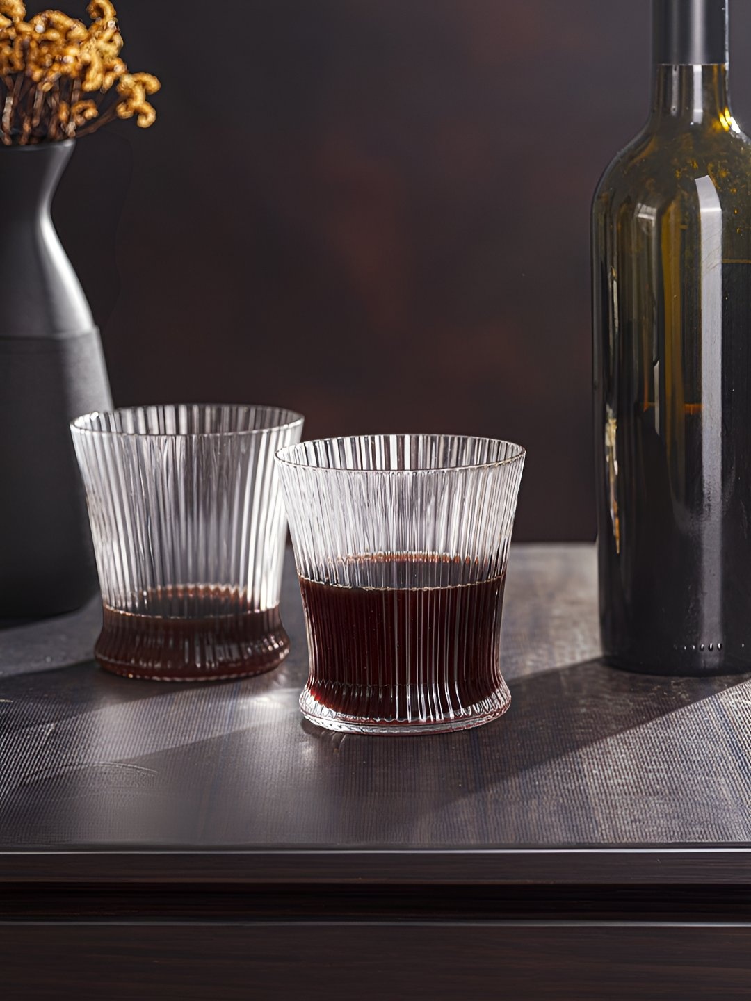 

Troveas Wine Wave Stemless Wine Glass | Set of 4, 270 ML, Transparent