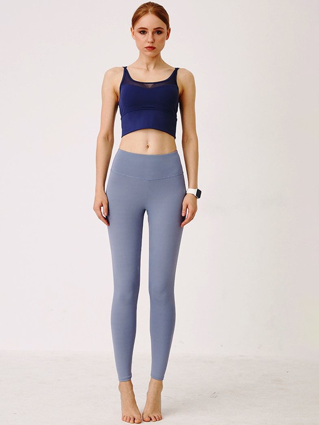 

HRX High Rise Ankle Length Yoga Tights, Blue
