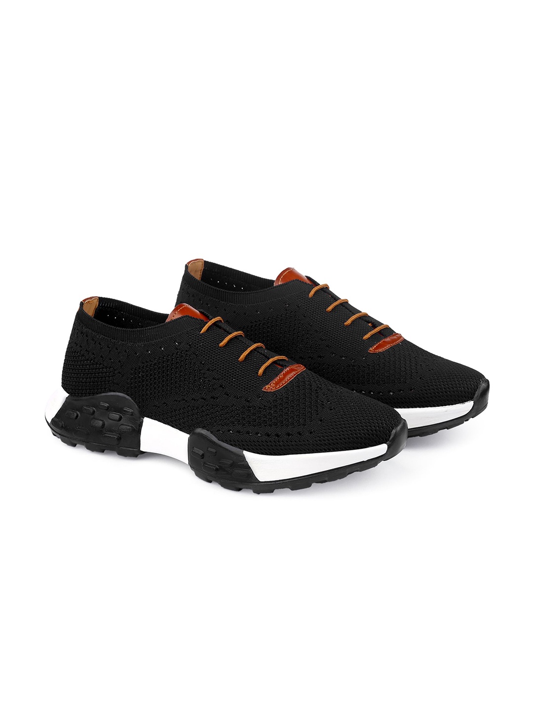 

riffway Men Woven Design Slip-On Sneakers, Black