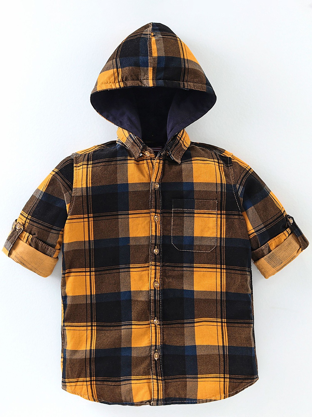 

Infinity Boys Tartan Checks Opaque Checked Casual Shirt, Yellow