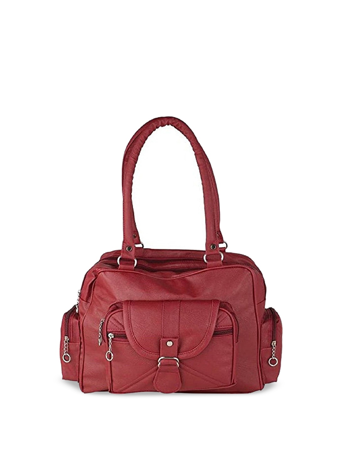 

SDN STAR PU Oversized Structured Shoulder Bag, Maroon
