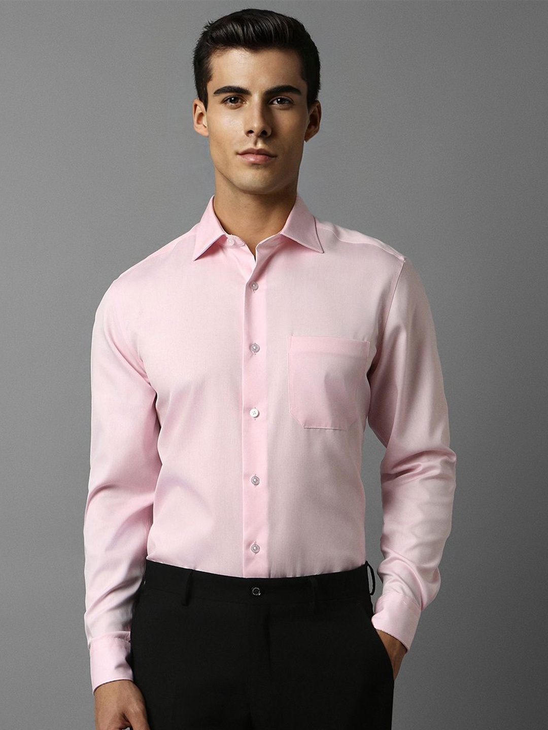 

Louis Philippe Men Opaque Formal Shirt, Pink