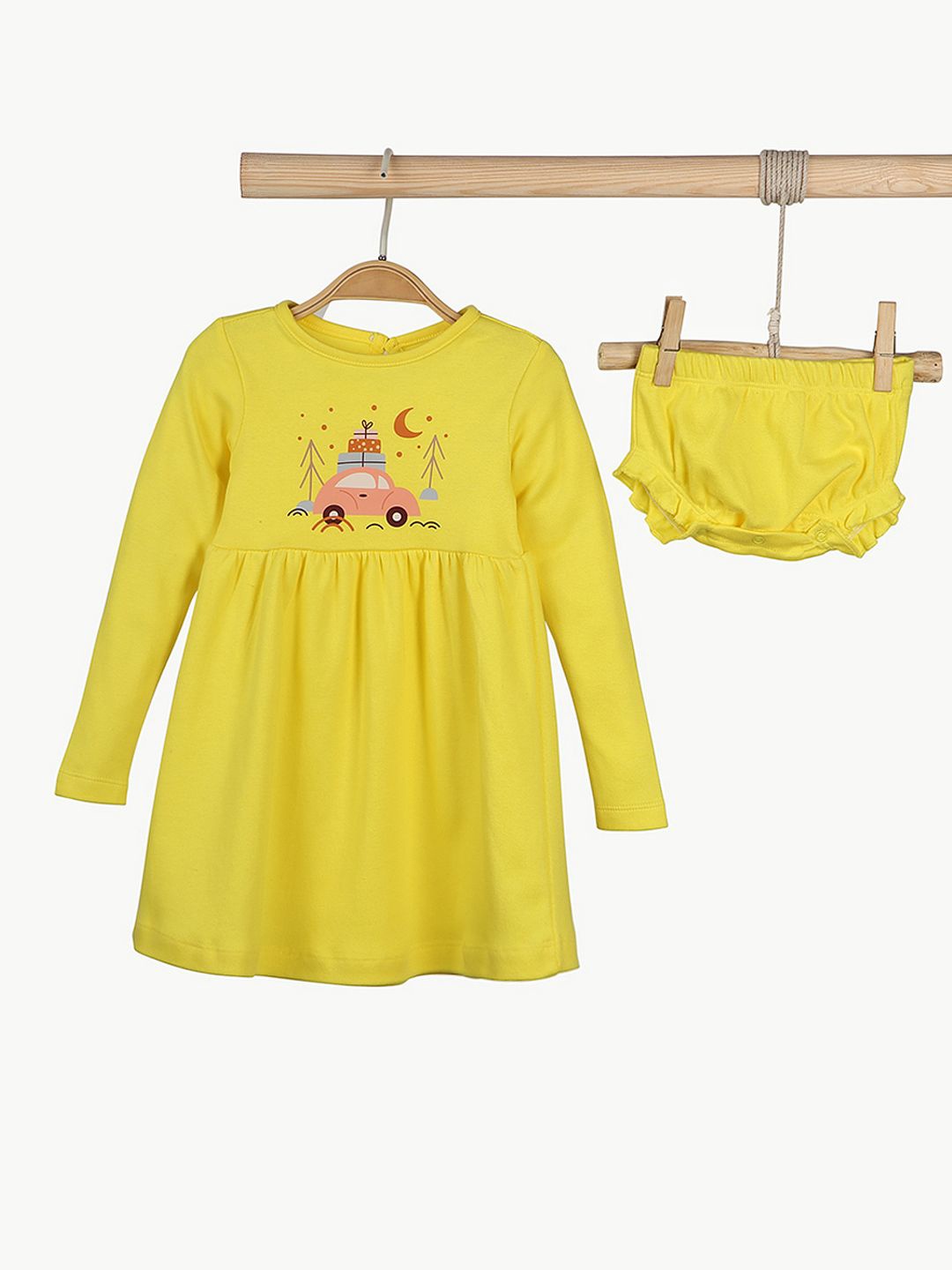 

BONTOTS Organic Cotton A-Line Dress, Yellow