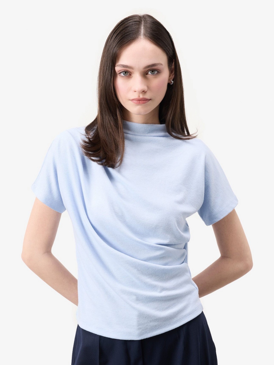 

DeFacto Women High Neck Pockets T-shirt, Na