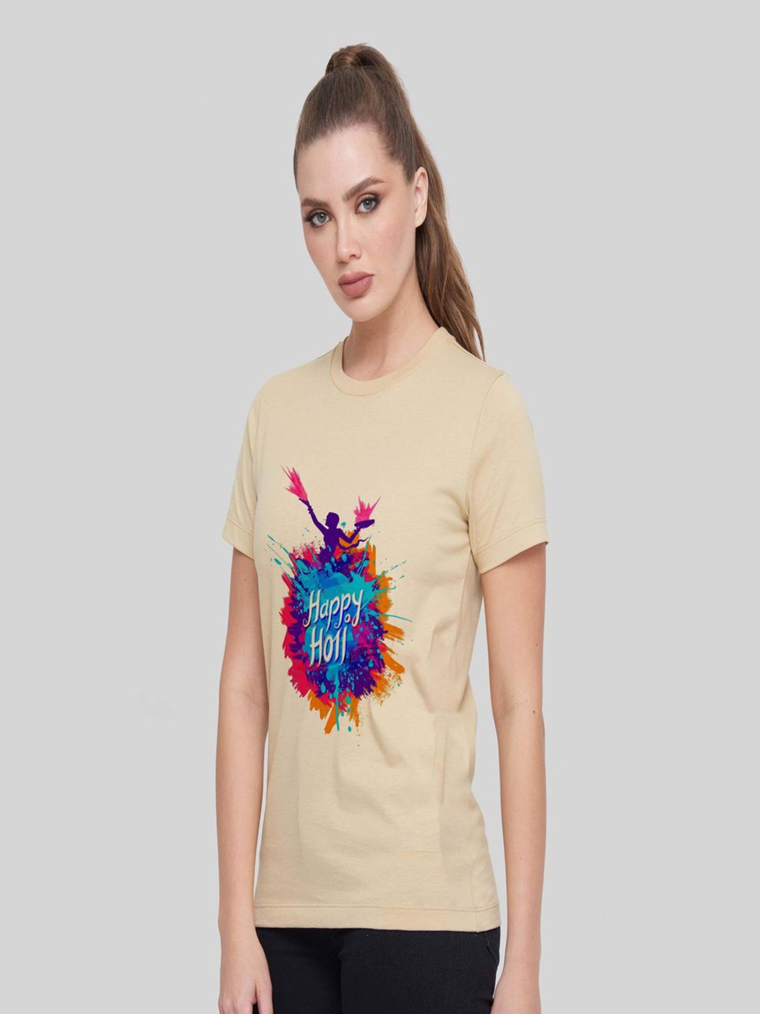 

Shiv traders collection Women Printed T-shirt, Yellow
