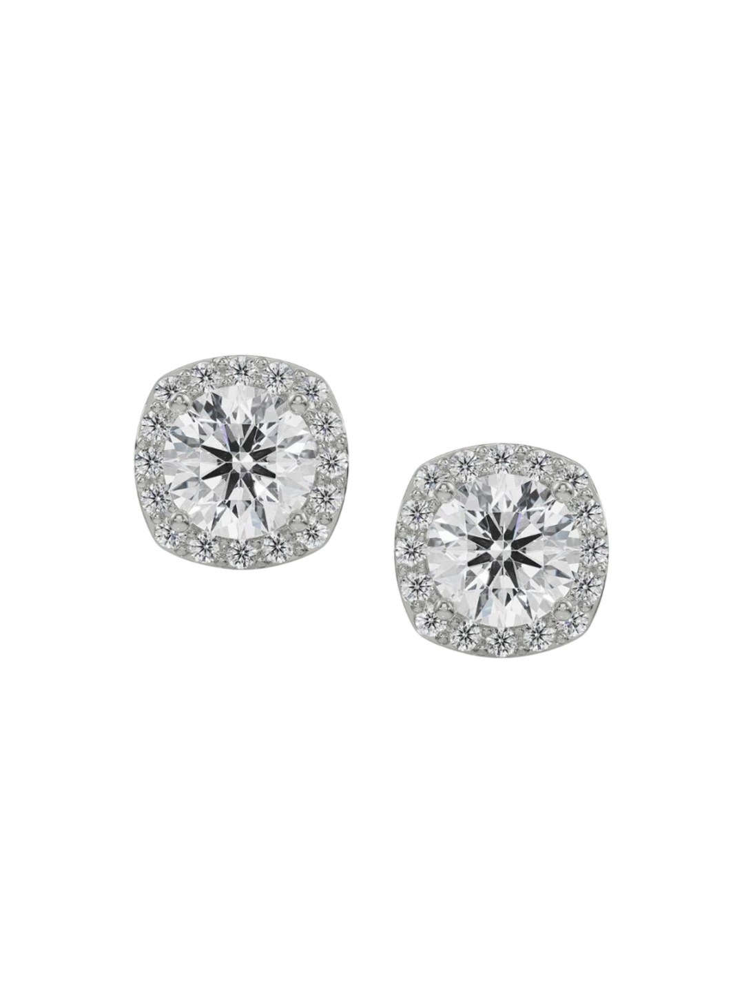 

Emori 0.5 CT Halo Cushion Cut Studs, White