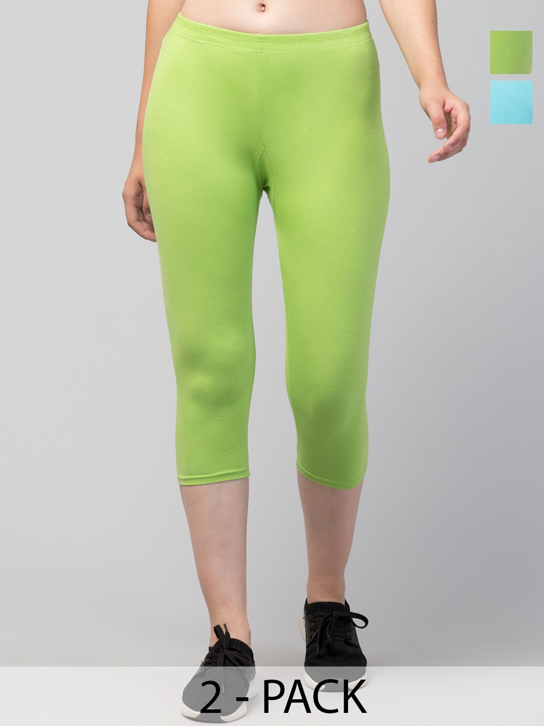 

UllasPemium Women Skinny Fit Capris, Turquoise blue