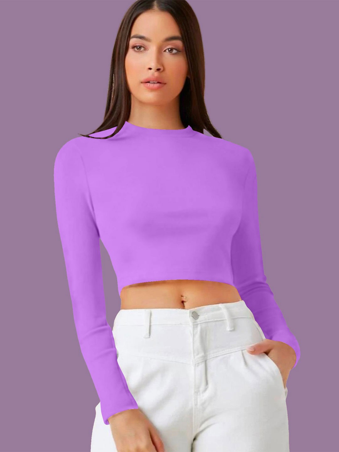 

Dream Beauty Fashion Women Fitted Crop Top, Lavender