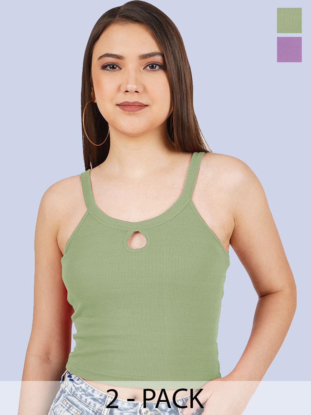 

Mast & Harbour Cotton Tank Crop Top, Multi