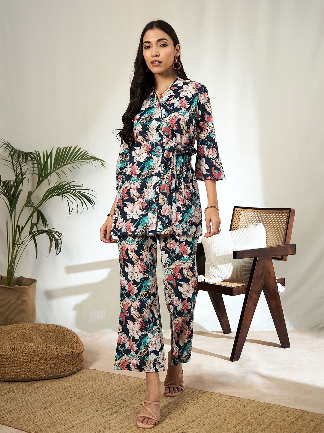 

BANDIA Printed Tunic with Trousers, Blue