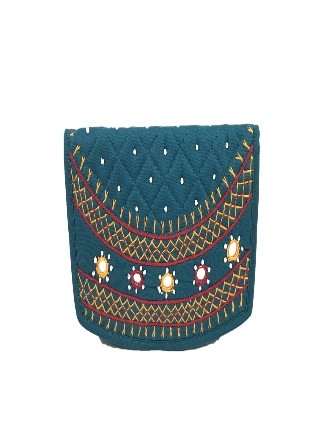 

SriShopify Handicrafts Women Floral Two Fold Wallet, Turquoise blue