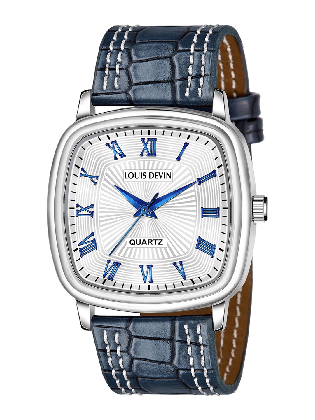 

LOUIS DEVIN Men Brass Embellished Dial & Textured Straps Analogue Watch LD-G042-BLUE