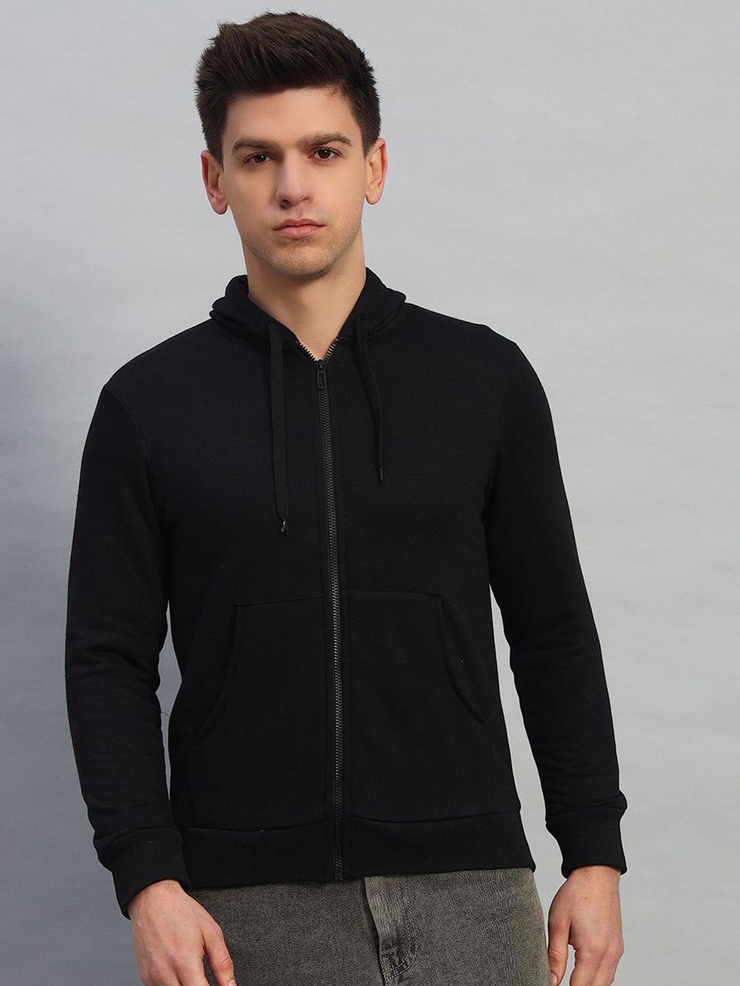 

NATURE CRAFT Men Fleece Lightweight Sporty Jacket, Black