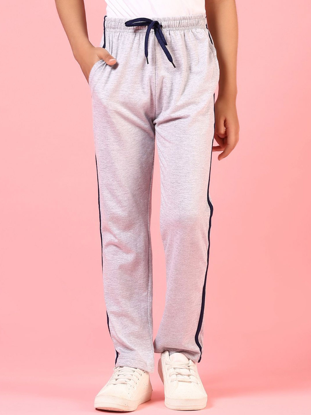 

V-Mart Boys Cotton Mid Rise Track Pants, Grey