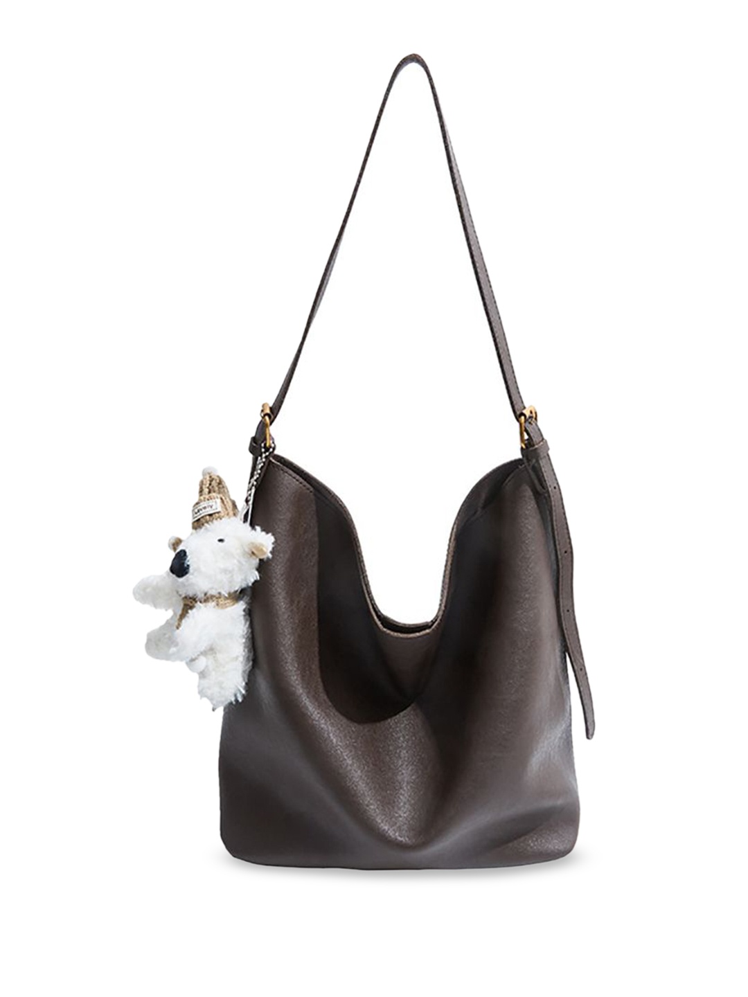 

StyleCast x Revolte PU Bucket Shoulder Bag, Coffee brown