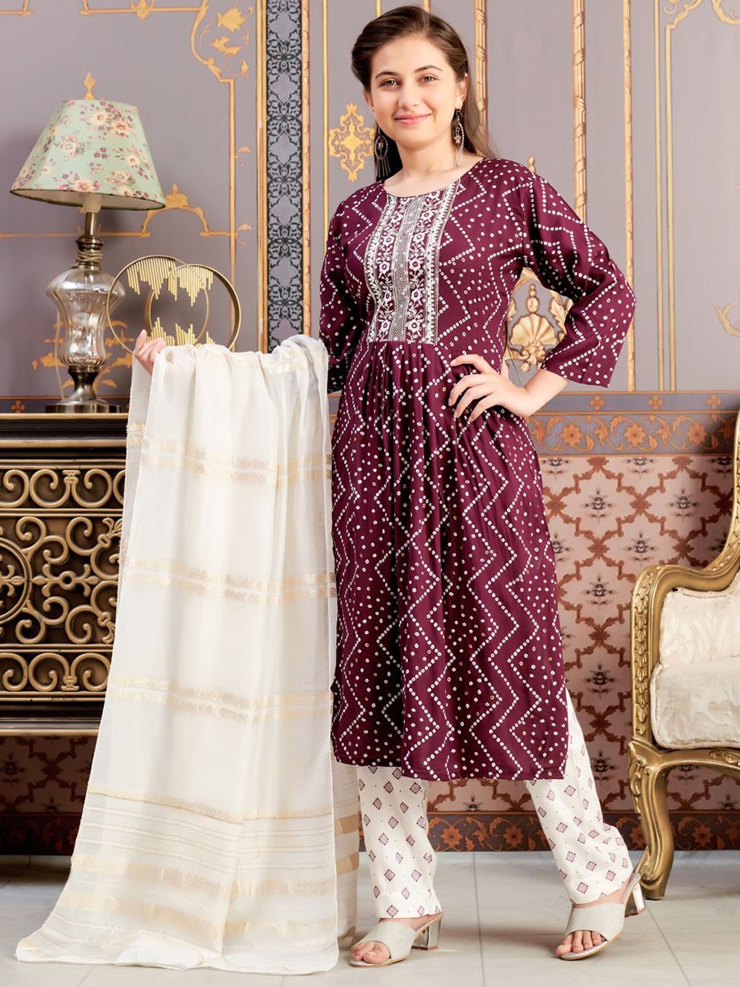 

Aarika Girls Kurta, Burgundy