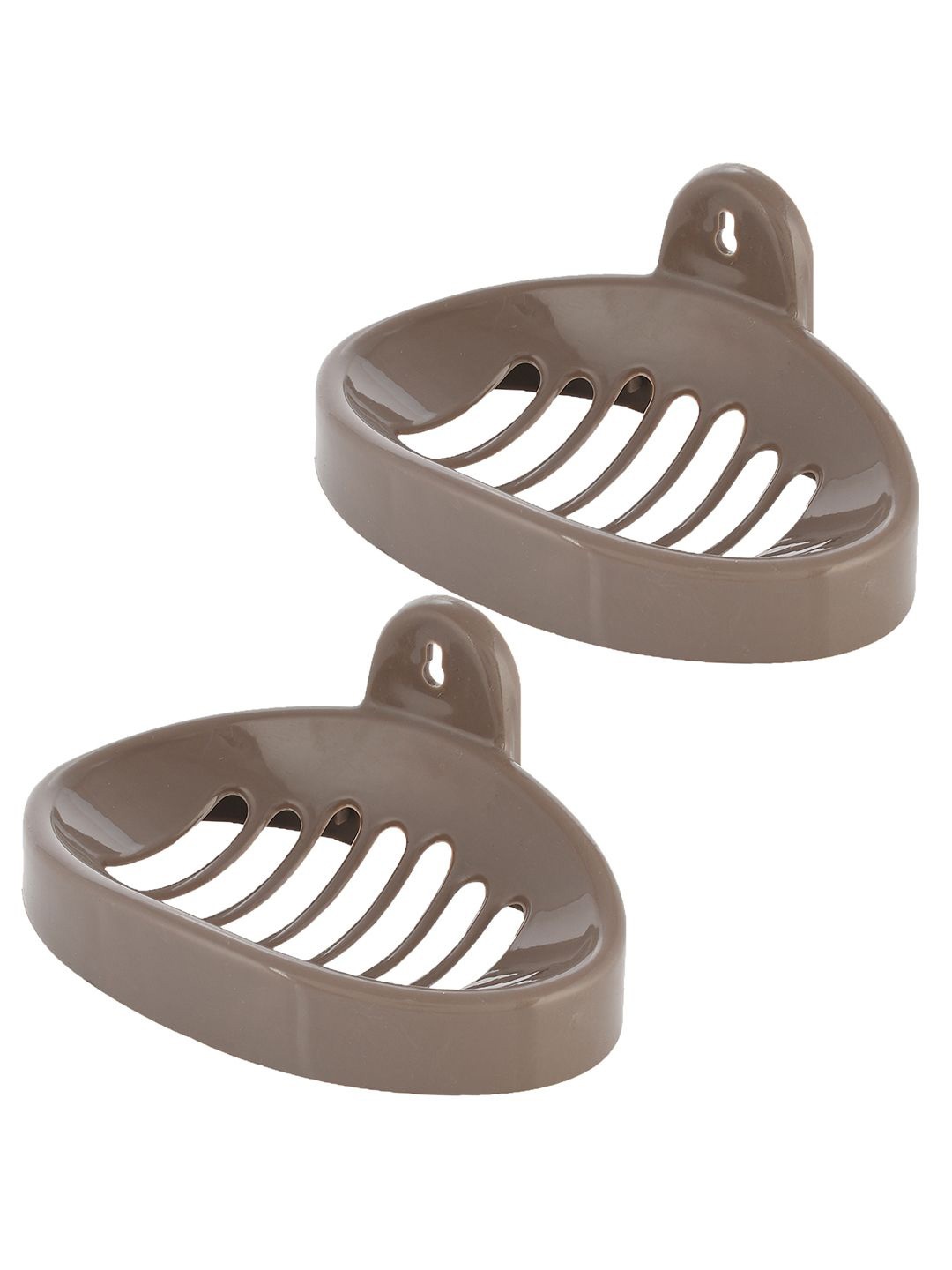 

Kuber Industries Brown 2 piece Solid Plastic Soap Dish