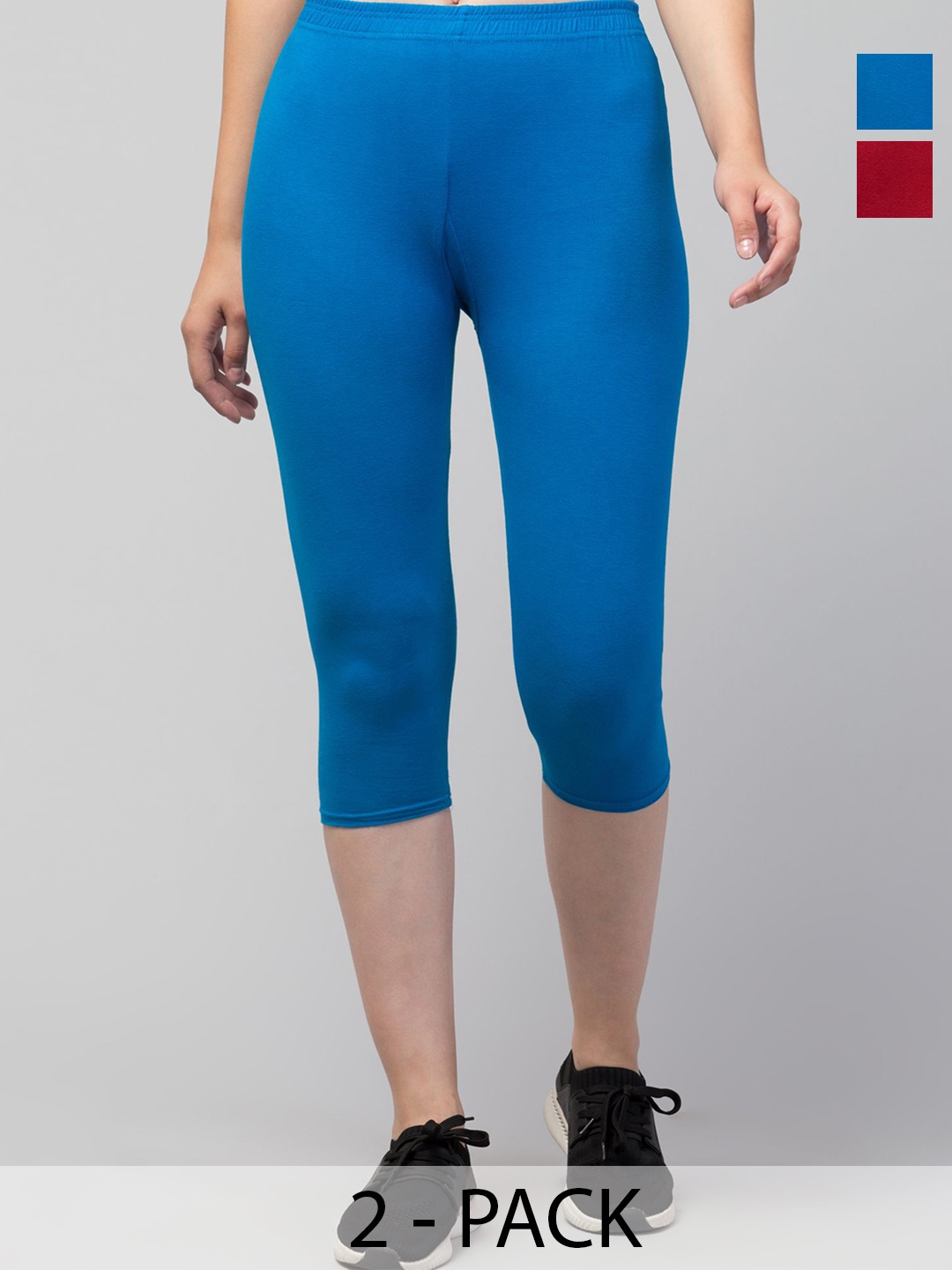 

UllasPemium Women Skinny Fit Capris, Blue