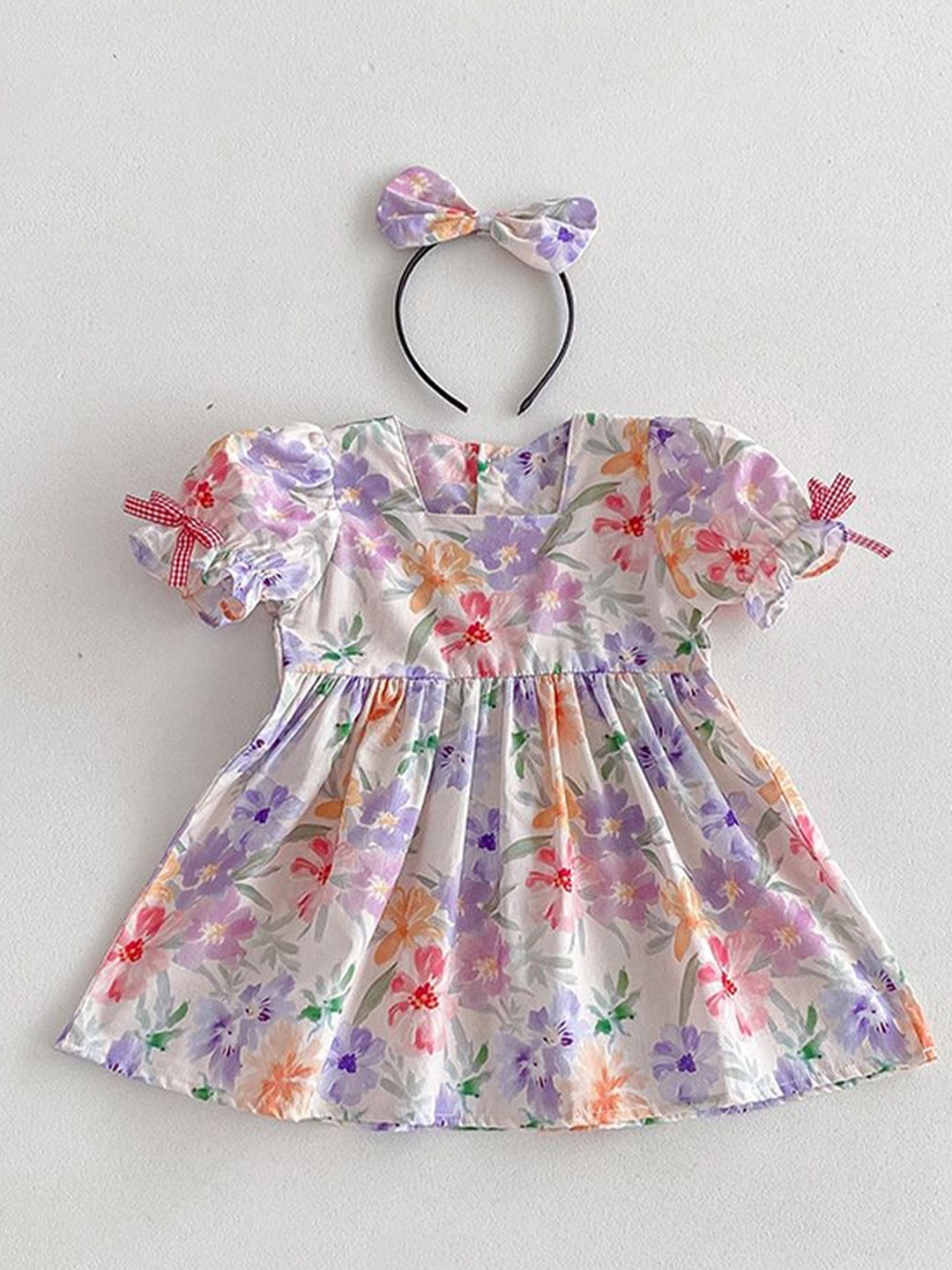 

LULU & SKY Floral Print Fit & Flare Dress, Purple