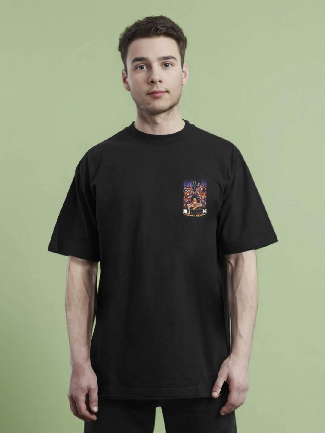 

Moda Rapido Men Printed Applique T-shirt, Black
