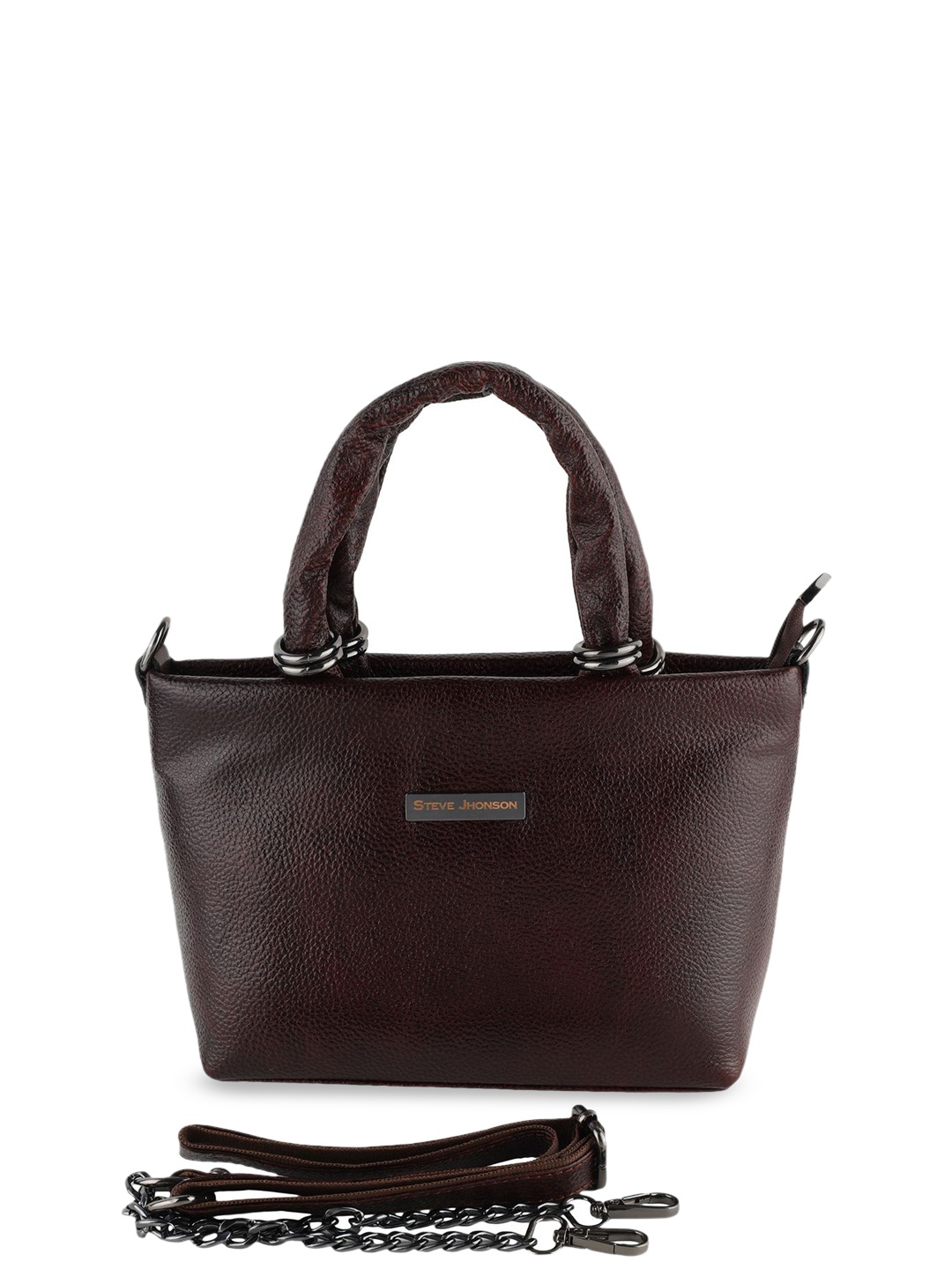 

Steve Jhonson Leather Shopper Handheld Bag, Brown