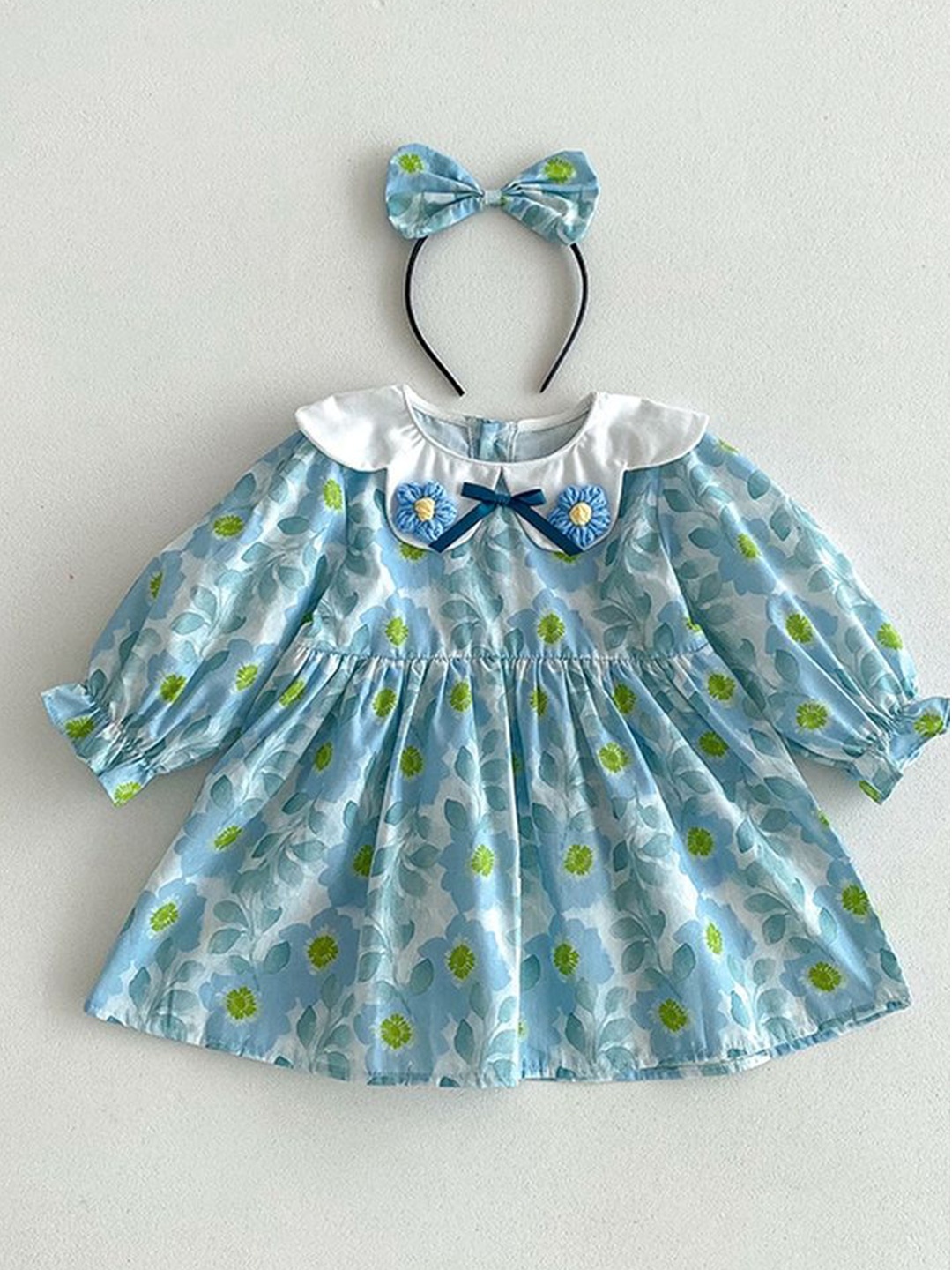 

LULU & SKY Print Fit & Flare Dress, Blue