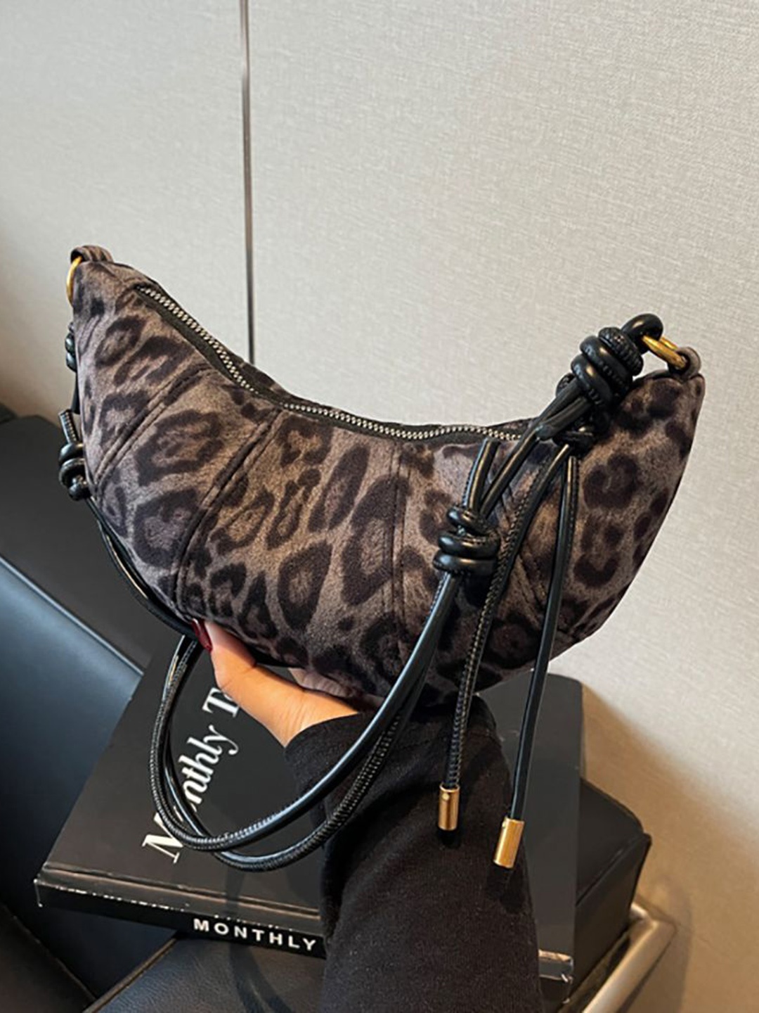 

StyleCast x Revolte PU Half Moon Shoulder Bag, Black
