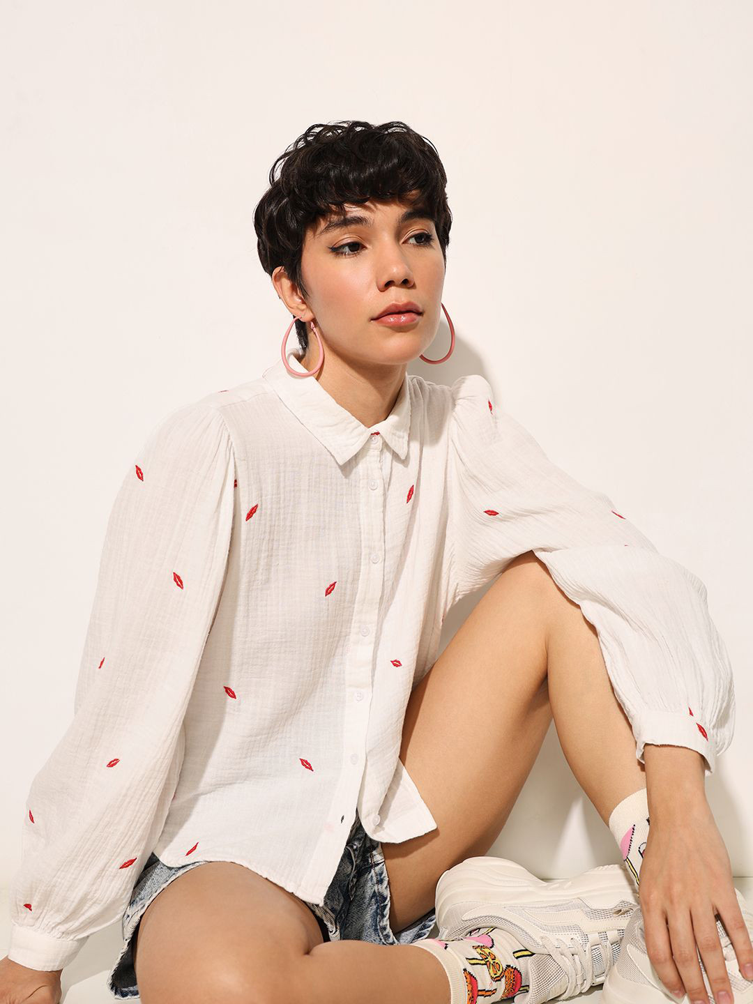 

ONLY Women Opaque Casual Shirt, White