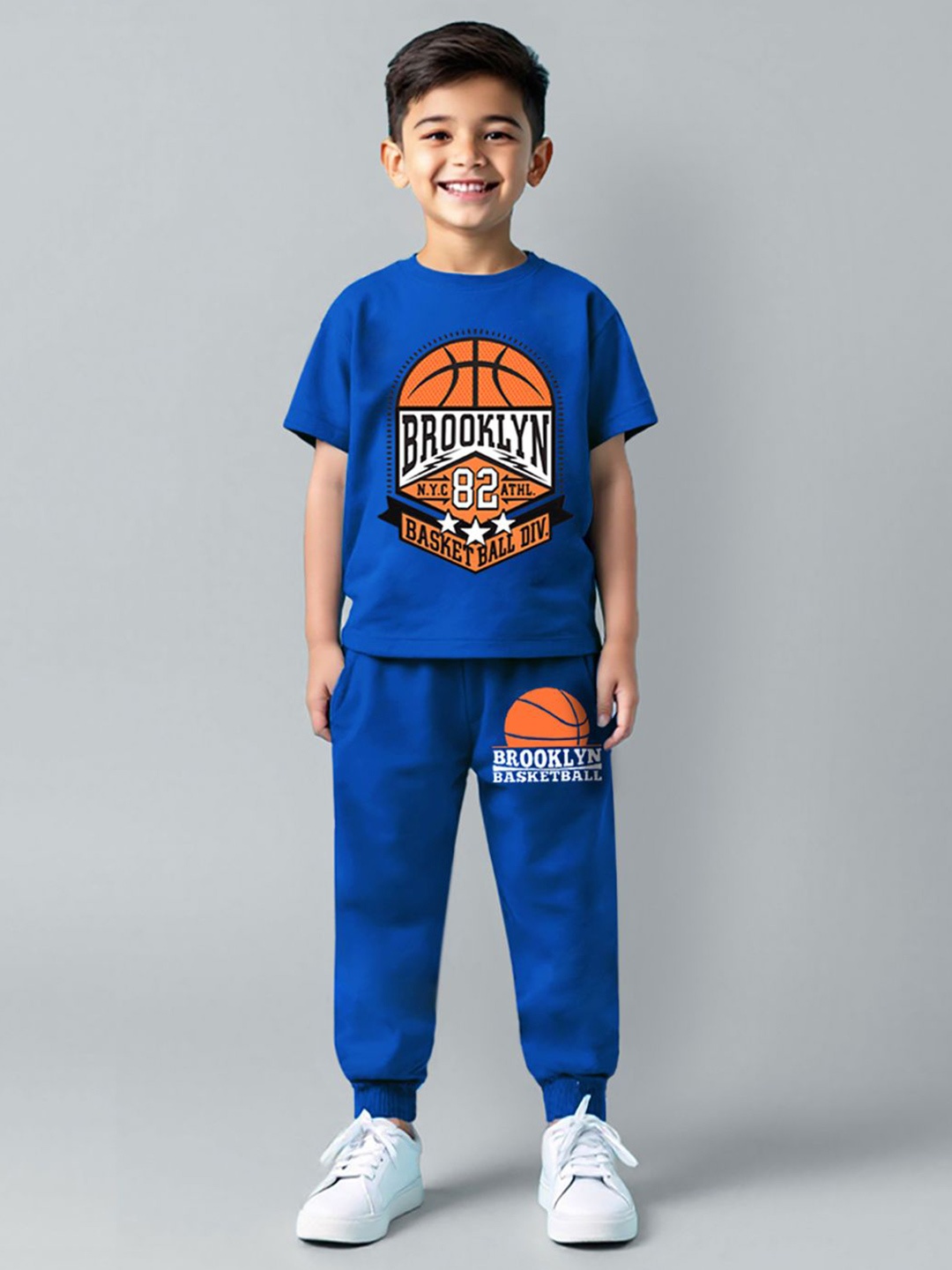 

HERE&NOW Boys Printed T-Shirt and Joggers, Blue
