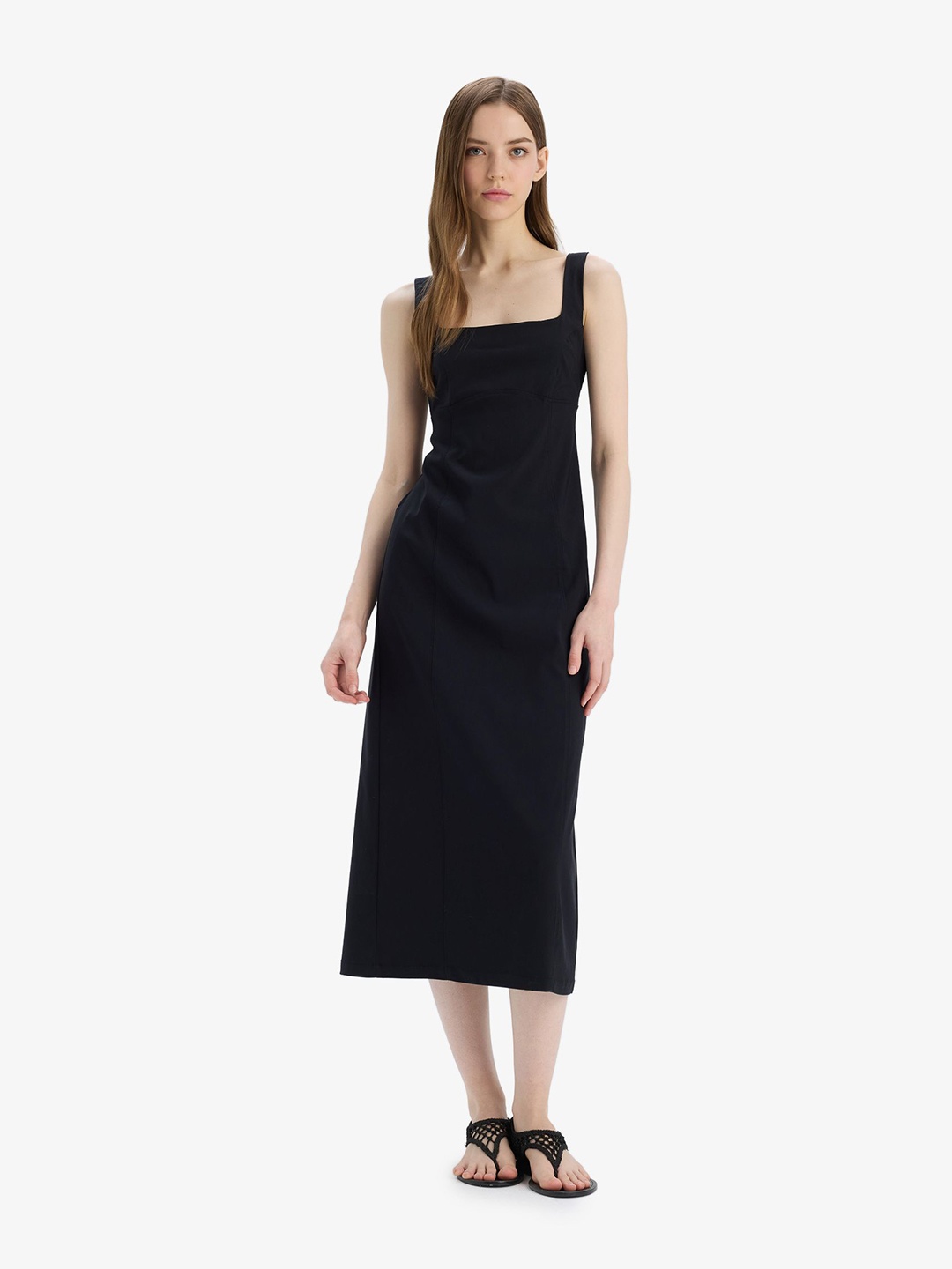 

DeFacto A-Line Midi Dress, Na