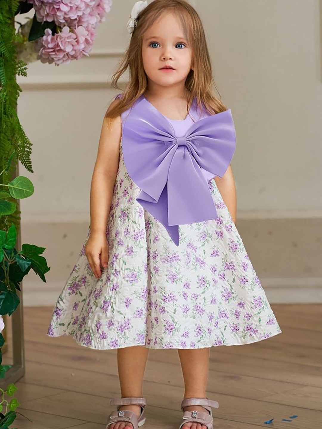 

LULU & SKY Floral Print Fit & Flare Dress, Purple