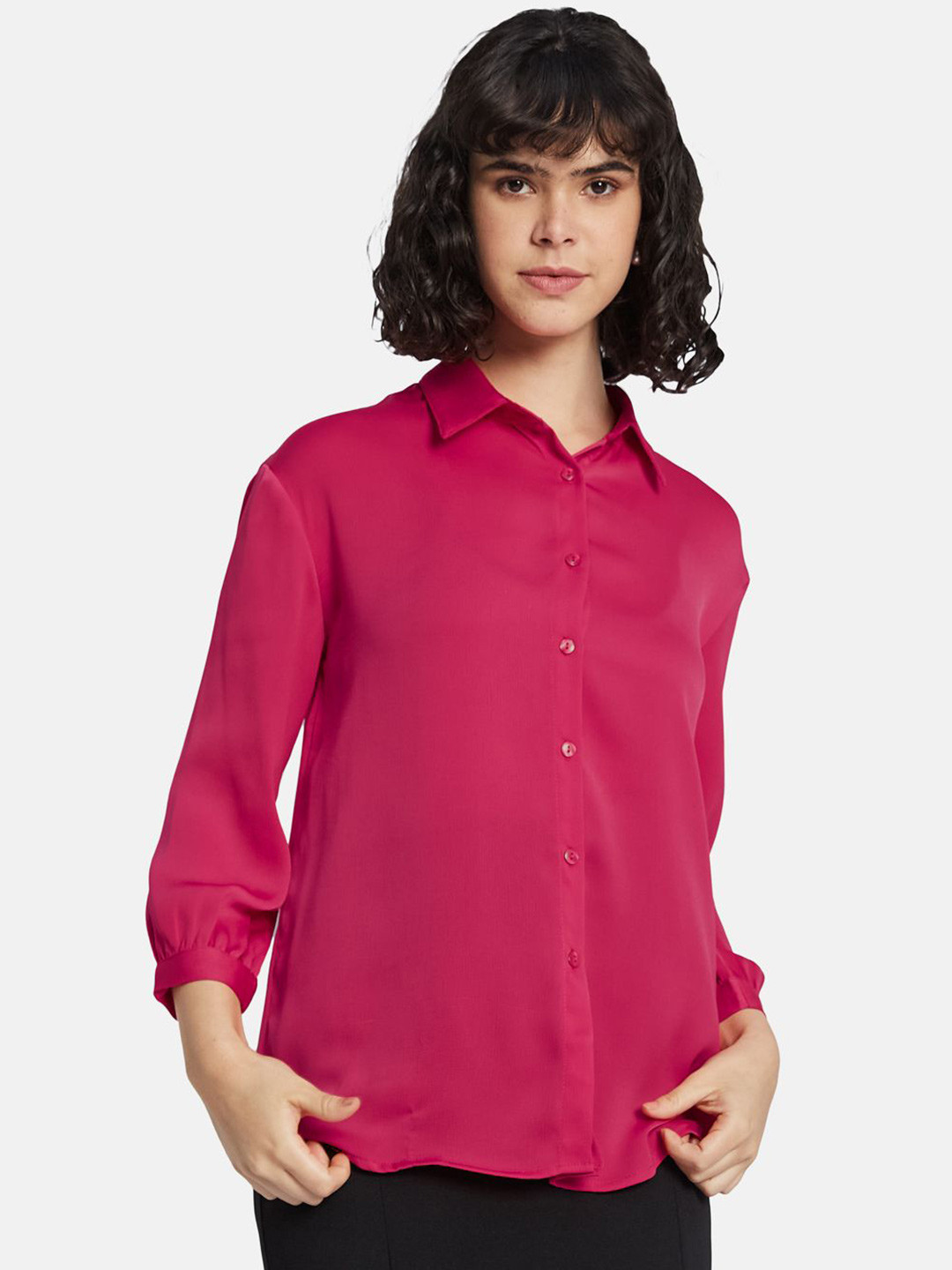 

METTLE Women Opaque Casual Shirt, Pink