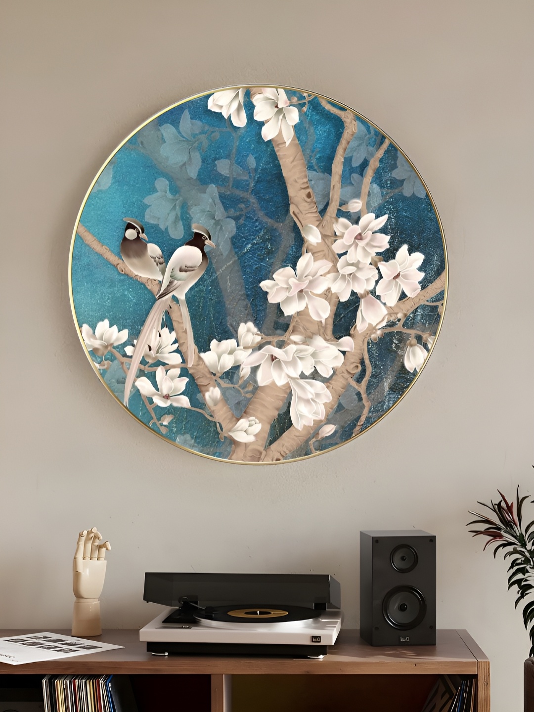 

Myntra Elegant Homes Blue & White 1 Piece Wood Floral and Botanical Wall Paintings