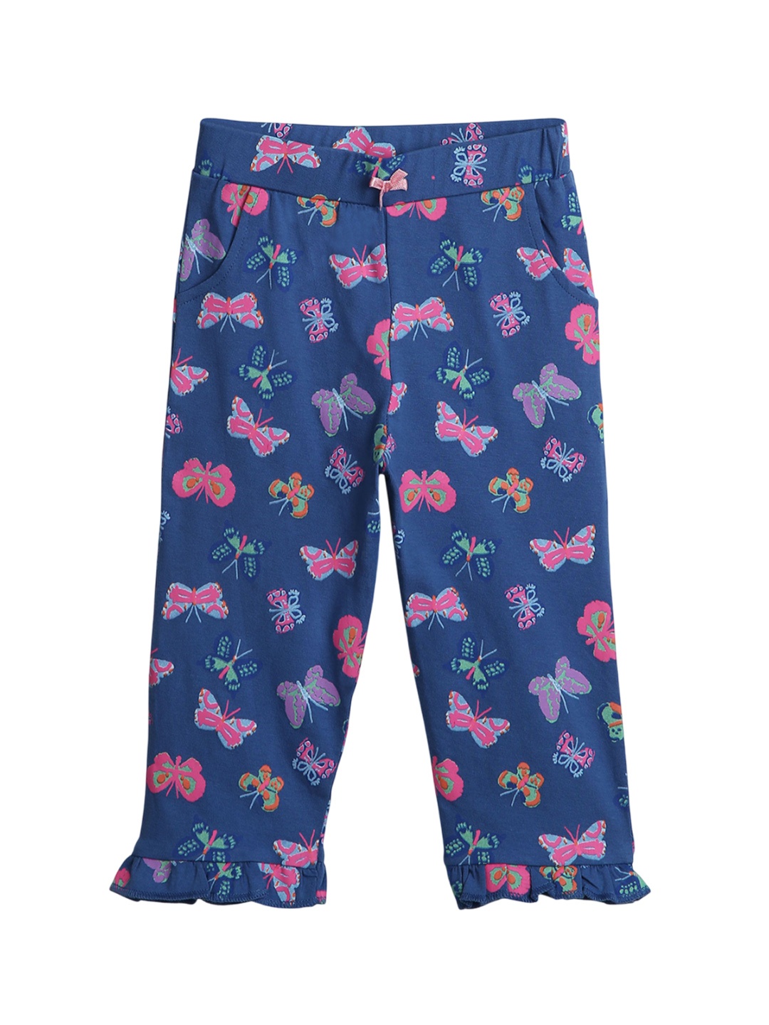 

BONTOTS Infant Girls Printed Organic Cotton Mid-Rise Ankle-Length Leggings, Blue