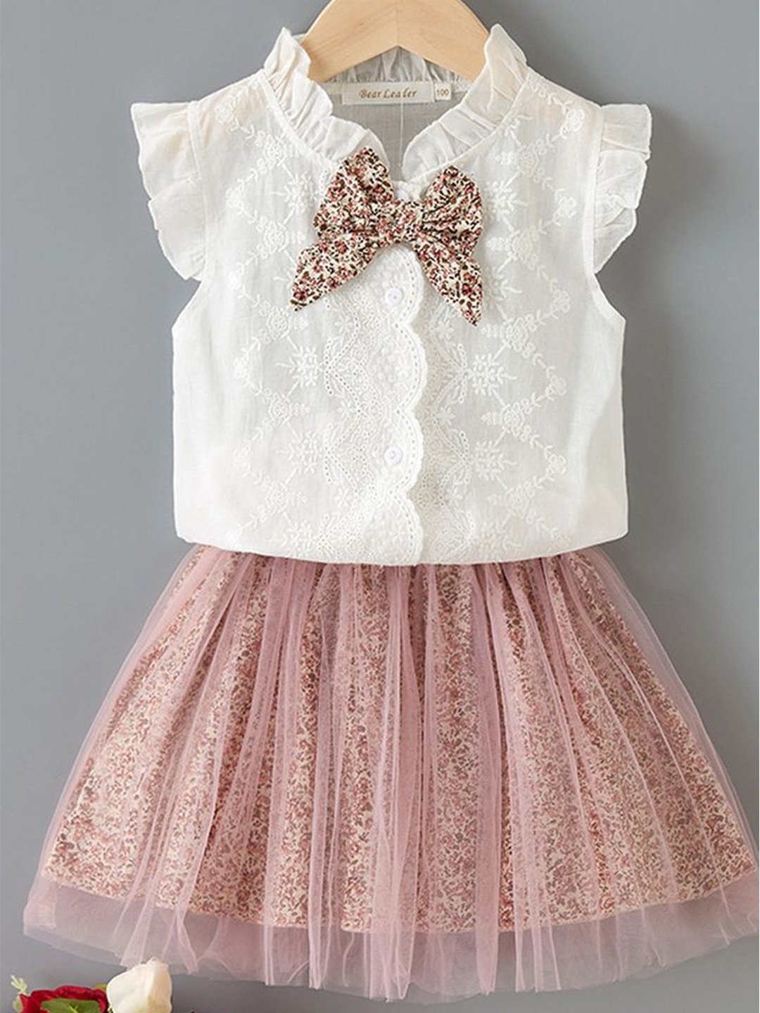 

LULU & SKY Girls Top with Skirt, Pink