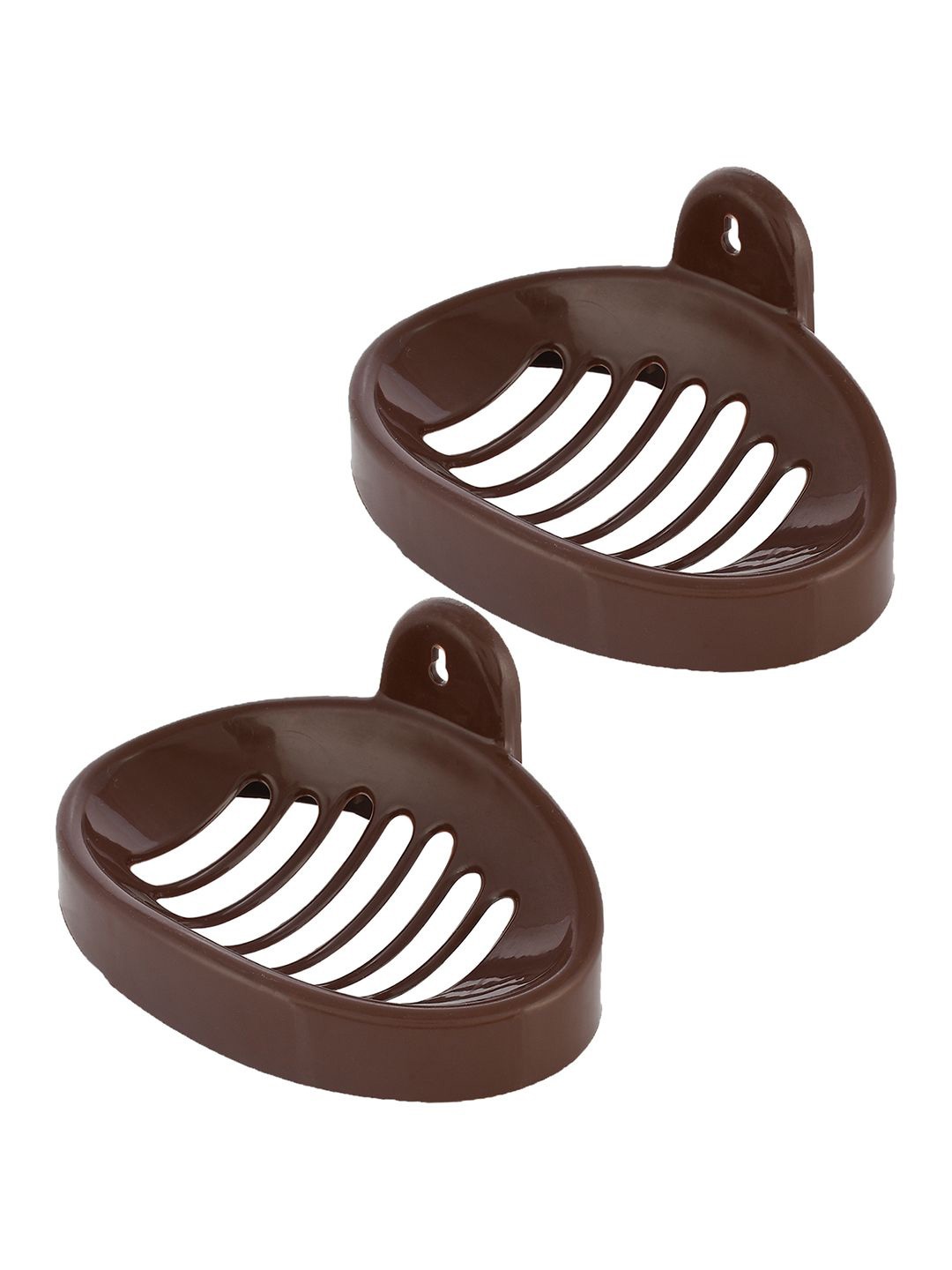 

Kuber Industries Brown 2 piece Solid Plastic Soap Dish
