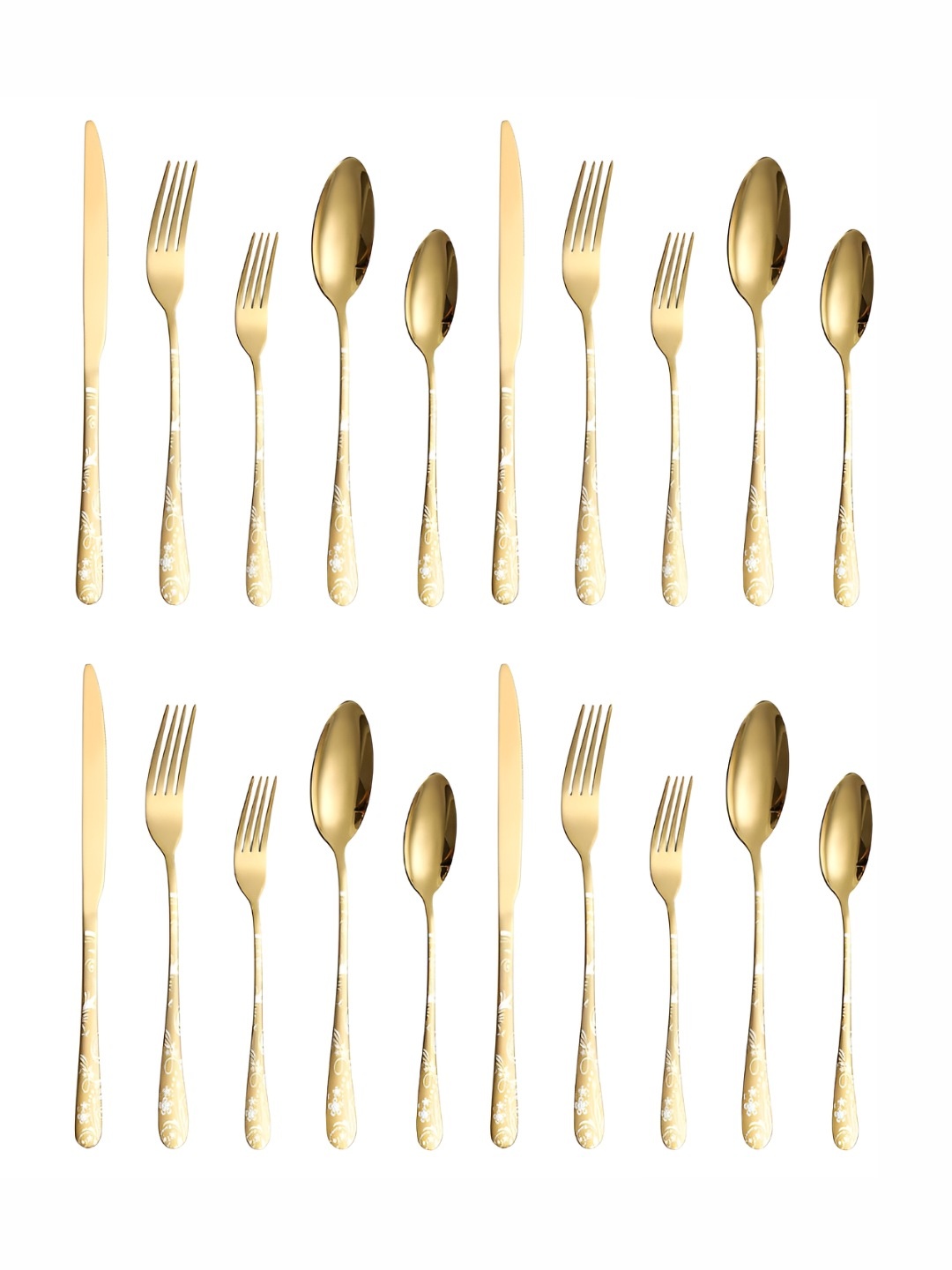 

YELONA 20-Piece Golden Silverware Flatware Cutlery Set, Gold