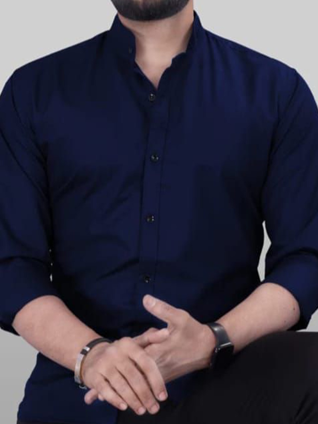 

Raavi Men Comfort Opaque Casual Shirt, Navy blue