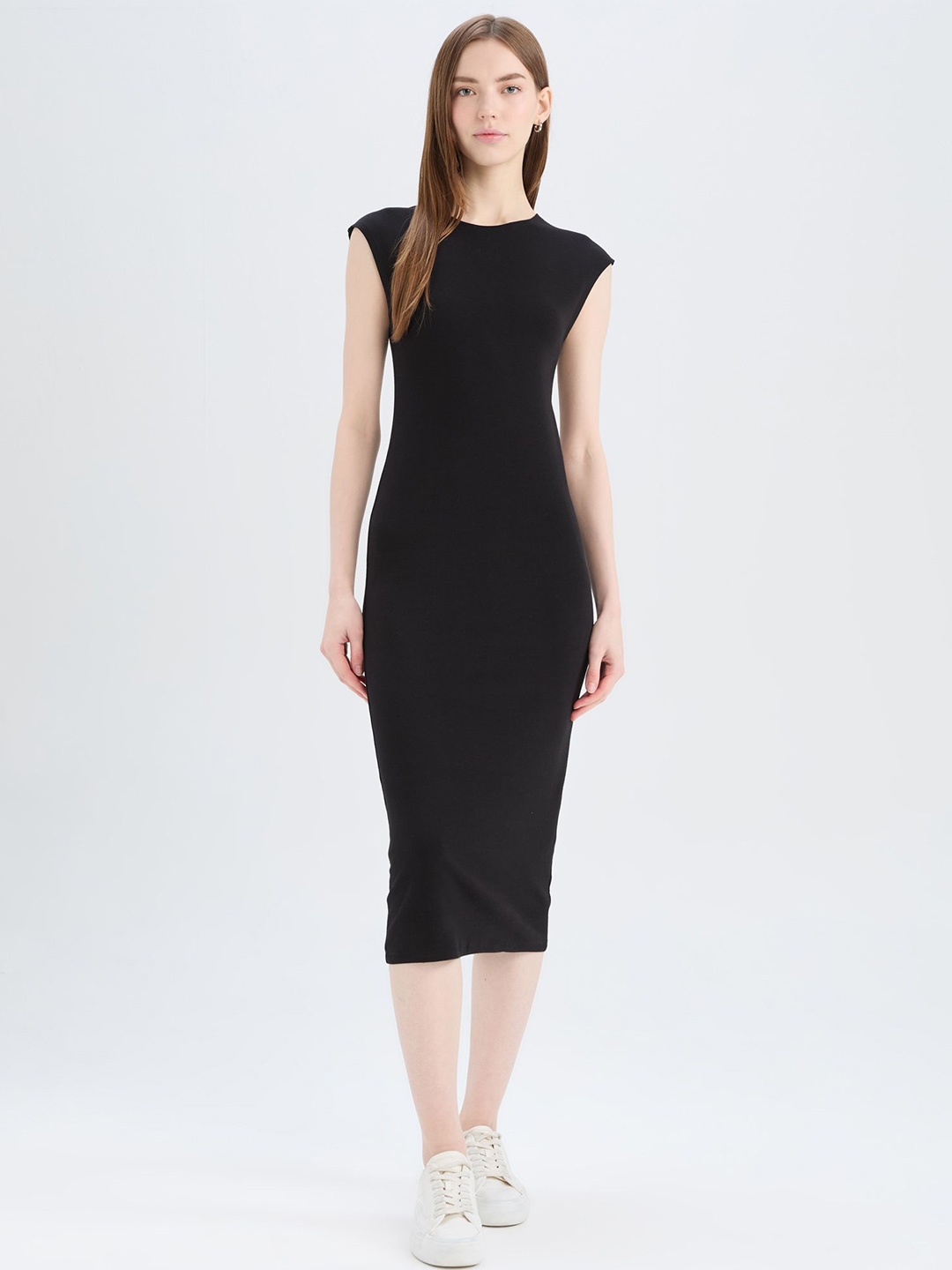 

DeFacto Bodycon Midi Dress, Na